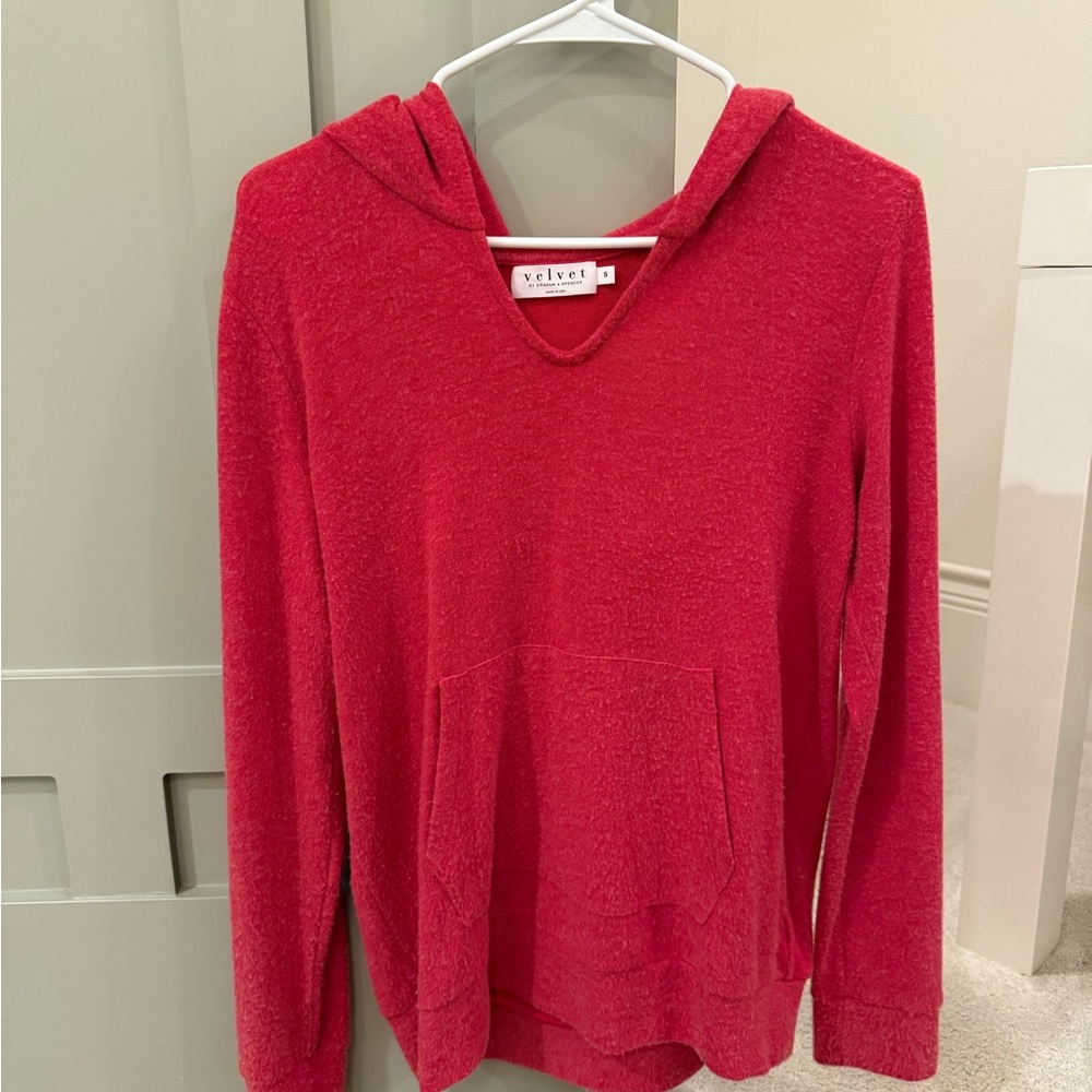 Velvet by Graham and Spencer Red Hooded Sweater